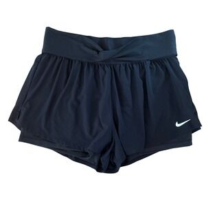 Nike Court Dri fit‎ Women Black Tennis Shorts Athletic Workout Gym Performance